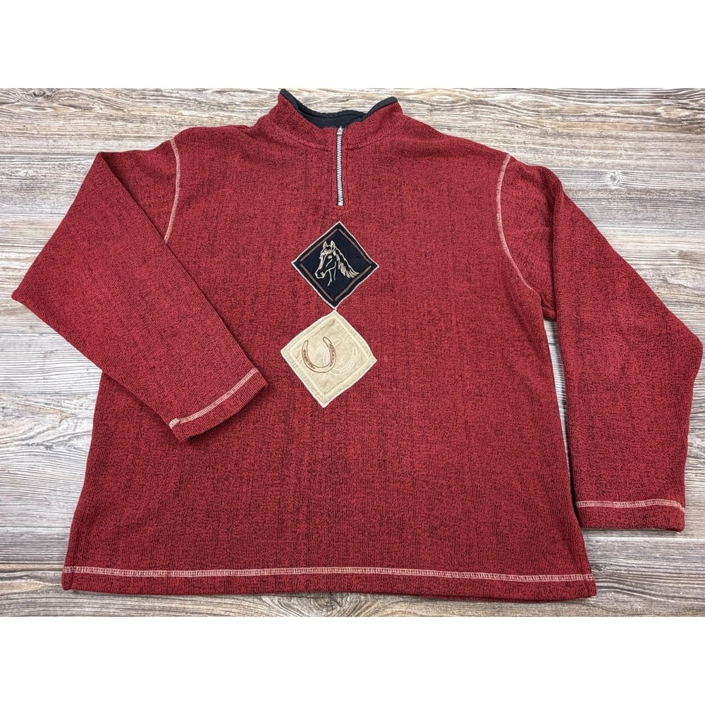 VTG Bit & Bridle Women's Large Sweater Pullover Equestrian Shirt Western Rodeo
